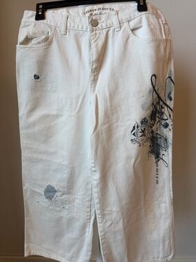 Vintage Ralph Lauren Cropped Wide Leg Cropped Cargo Jeans